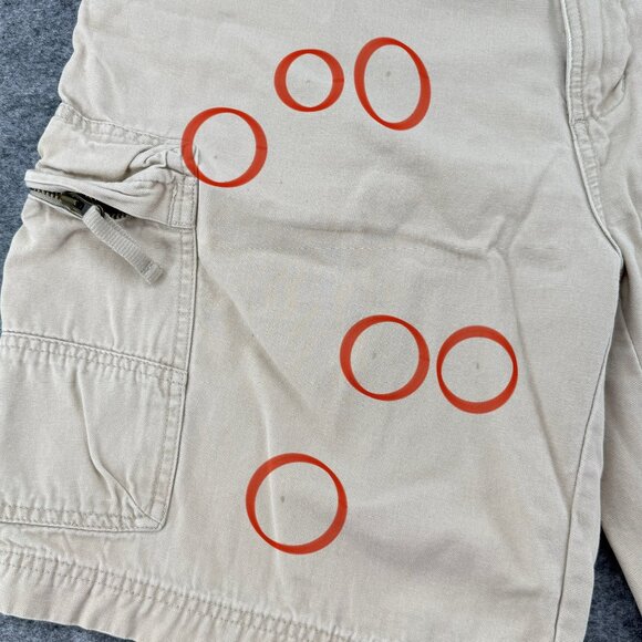 Gap Factory Store Mens Khaki Cargo Shorts W38 100% Cotton Casual Wear FLAWS - Picture 3 of 9
